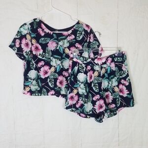 Let them eat cake blue floral short set